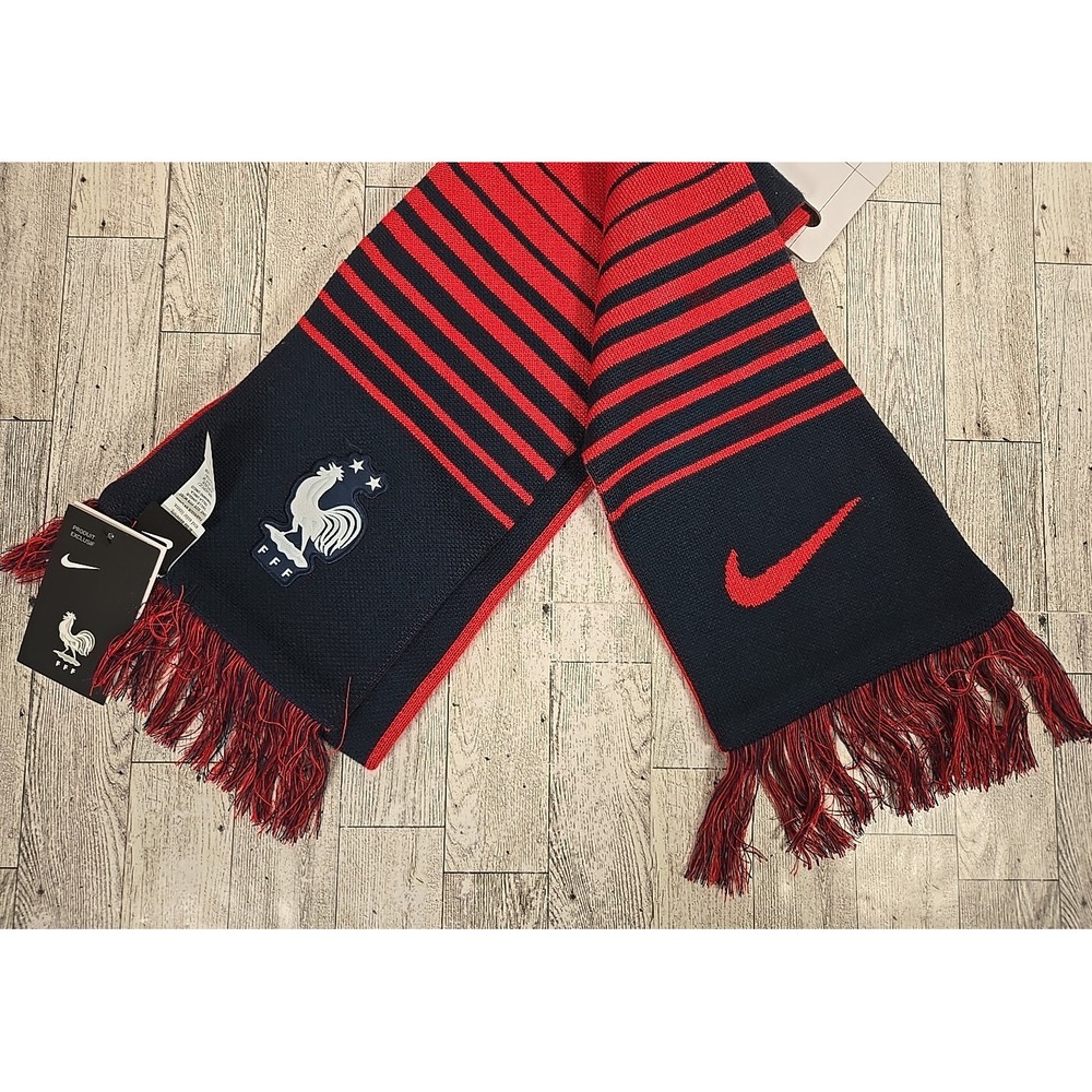 Nike Soccer Scarf France Verbiage Futbol Les Bleus One Size Unisex Red Blue NEW